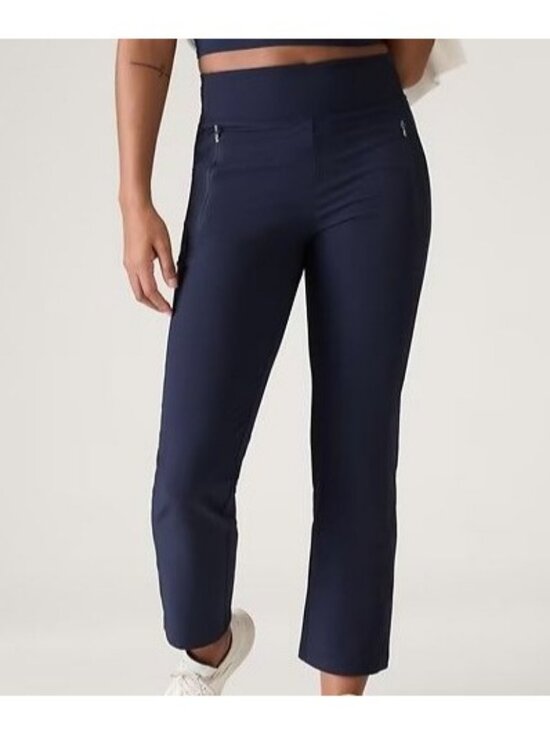 Athleta Pants - Athleta Fairway Golf Pant Navy Blue High Rise Woven Athleisure 533753 Women's 10